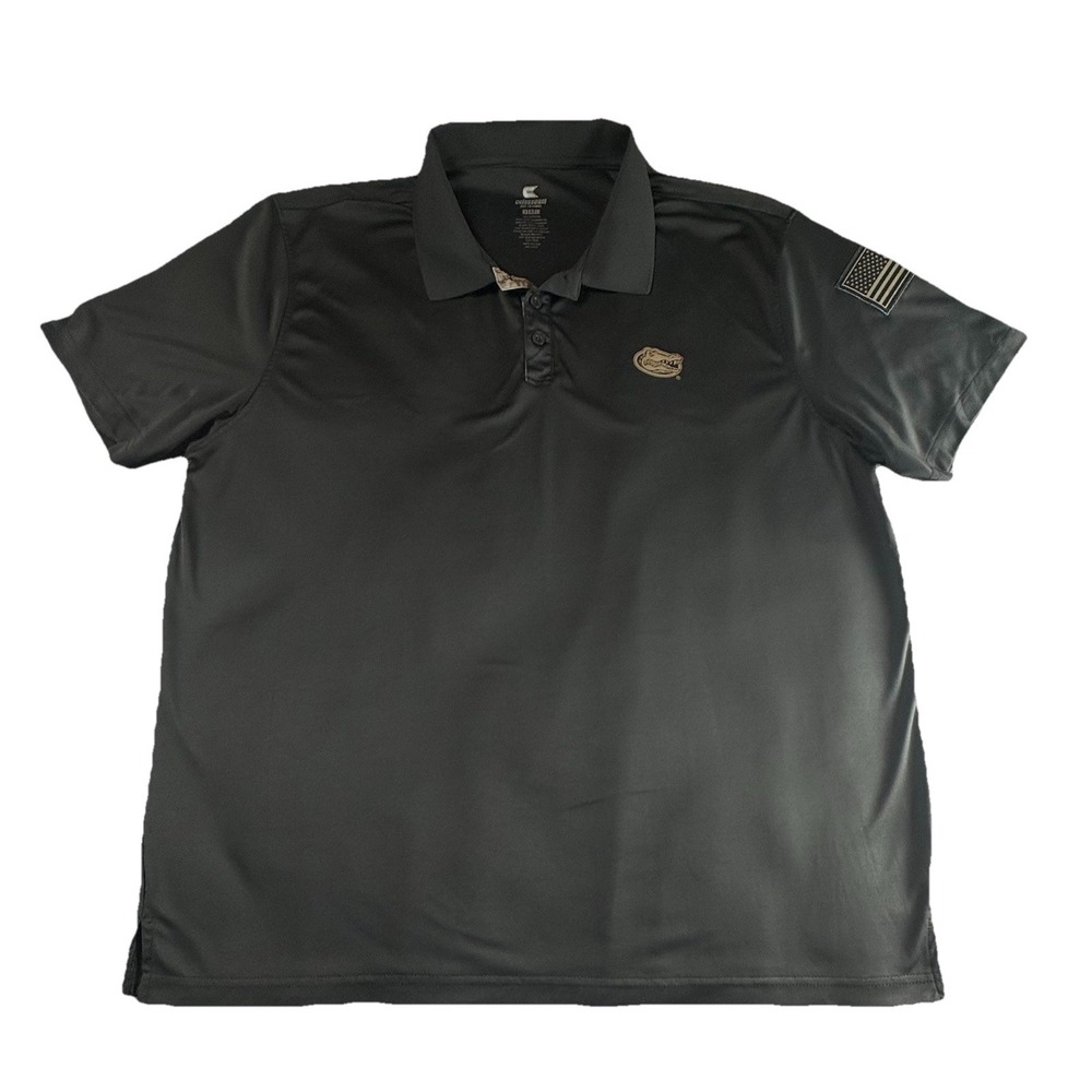 COLOSSEUM Florida Gators Polo Shirt Mens 3XL Gray NCAA Flag Performance